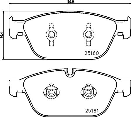 HELLA PAGID 8DB 355 016-021 - Комплект гальмівних накладок, дискове гальмо autodetail.com.ua