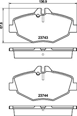 HELLA PAGID 8DB 355 018-731 - Комплект гальмівних накладок, дискове гальмо autodetail.com.ua
