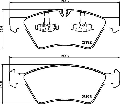HELLA PAGID 8DB 355 012-011 - Комплект гальмівних накладок, дискове гальмо autodetail.com.ua