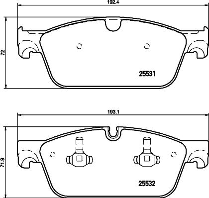 HELLA PAGID 8DB 355 020-141 - Комплект гальмівних накладок, дискове гальмо autodetail.com.ua