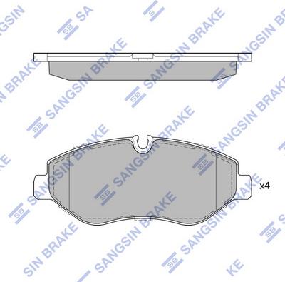 Hi-Q SP1622 - Комплект гальмівних накладок, дискове гальмо autodetail.com.ua