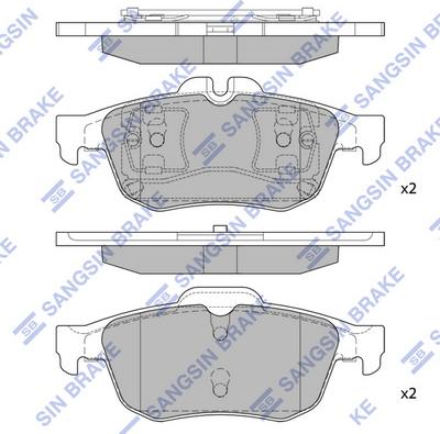 Hi-Q SP1396 - Комплект гальмівних накладок, дискове гальмо autodetail.com.ua
