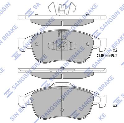 Hi-Q SP1390 - Комплект гальмівних накладок, дискове гальмо autodetail.com.ua
