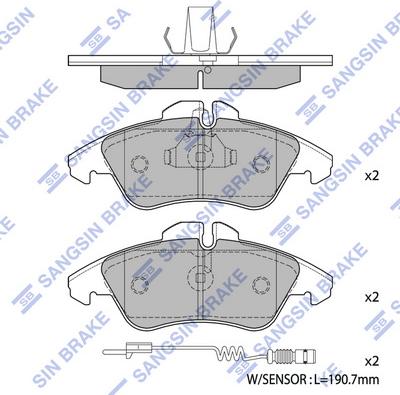 Hi-Q SP1273 - Комплект гальмівних накладок, дискове гальмо autodetail.com.ua