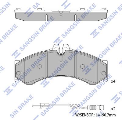 Hi-Q SP1277 - Комплект гальмівних накладок, дискове гальмо autodetail.com.ua