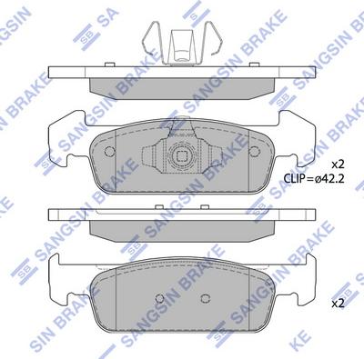 Hi-Q SP1786 - Комплект гальмівних накладок, дискове гальмо autodetail.com.ua