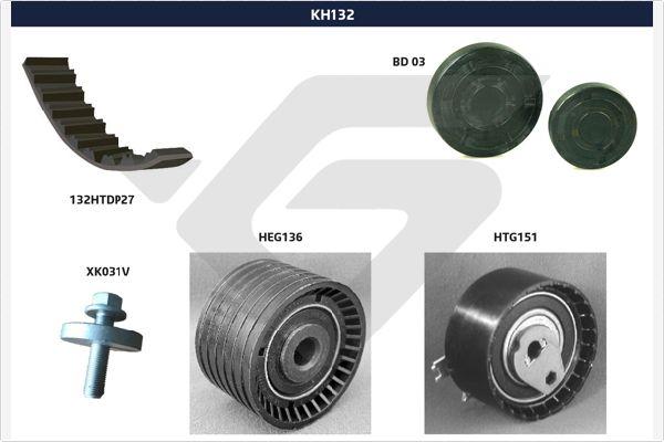 Hutchinson KH 132 - Комплект зубчастих ременів autodetail.com.ua