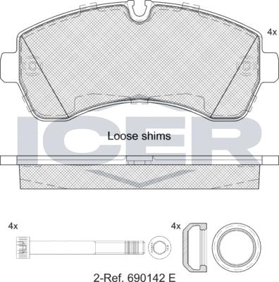 Icer LM1785 - Комплект гальмівних накладок, дискове гальмо autodetail.com.ua