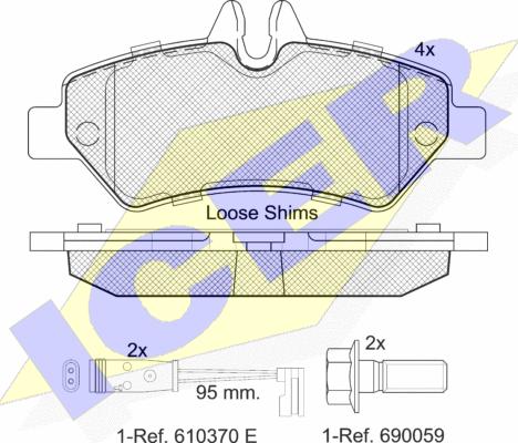 Icer 141787 - Комплект гальмівних накладок, дискове гальмо autodetail.com.ua