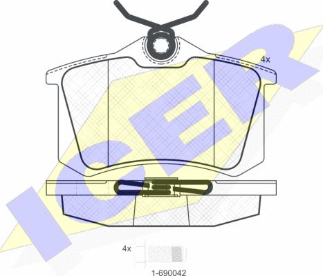 Icer 180697-700 - Комплект гальмівних накладок, дискове гальмо autodetail.com.ua