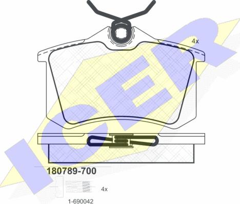 Icer 180789-700 - Комплект гальмівних накладок, дискове гальмо autodetail.com.ua