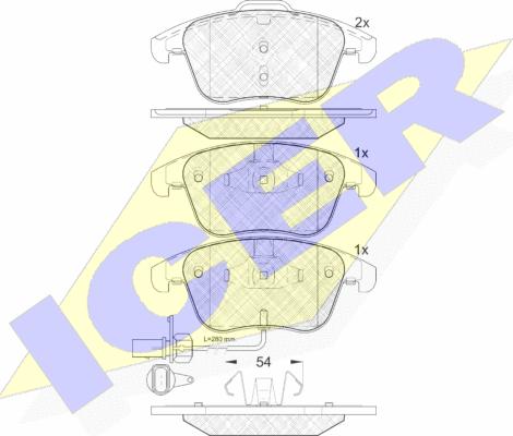 Icer 181864 - Комплект гальмівних накладок, дискове гальмо autodetail.com.ua