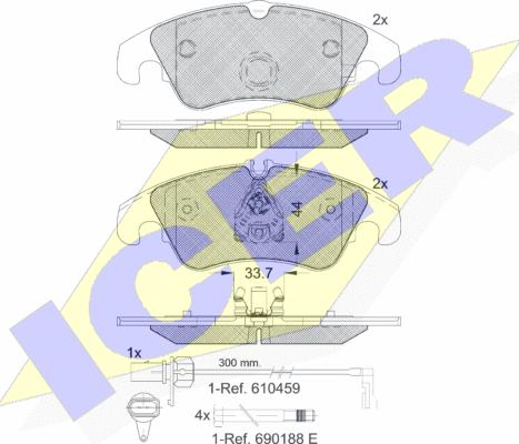 Icer 181862 - Комплект гальмівних накладок, дискове гальмо autodetail.com.ua
