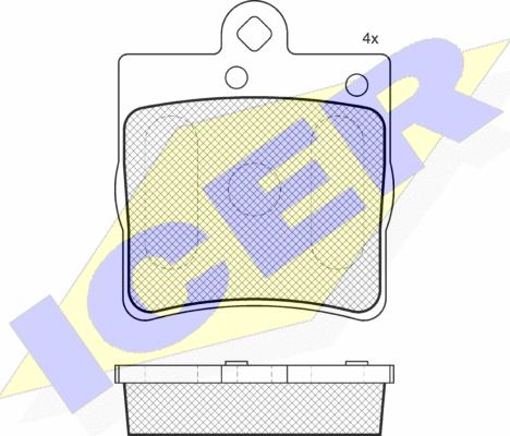 Icer 181311-396 - Комплект гальмівних накладок, дискове гальмо autodetail.com.ua