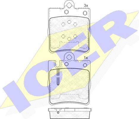 Icer 181312 - Комплект гальмівних накладок, дискове гальмо autodetail.com.ua