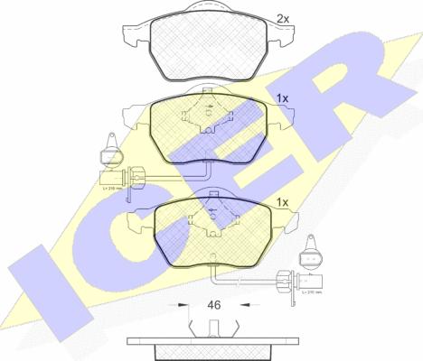 Icer 181331 - Комплект гальмівних накладок, дискове гальмо autodetail.com.ua