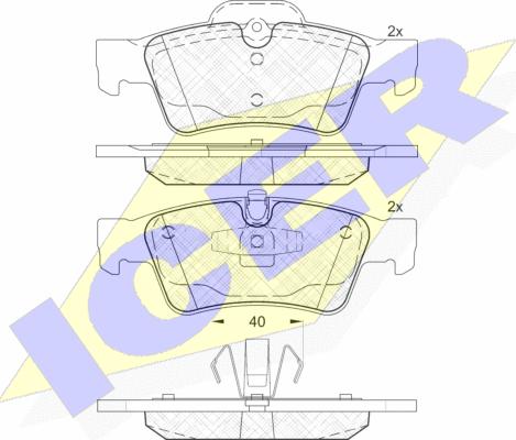 Icer 181770 - Комплект гальмівних накладок, дискове гальмо autodetail.com.ua