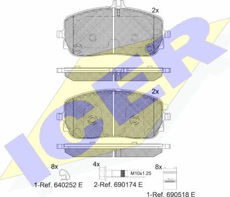 Icer 182331 - Комплект гальмівних накладок, дискове гальмо autodetail.com.ua