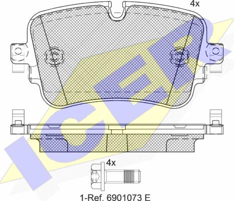 Icer 182248 - Комплект гальмівних накладок, дискове гальмо autodetail.com.ua