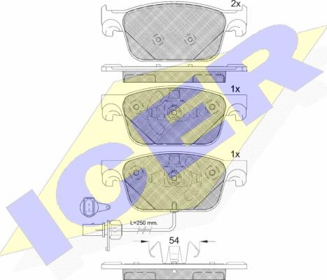 Icer 182270 - Комплект гальмівних накладок, дискове гальмо autodetail.com.ua