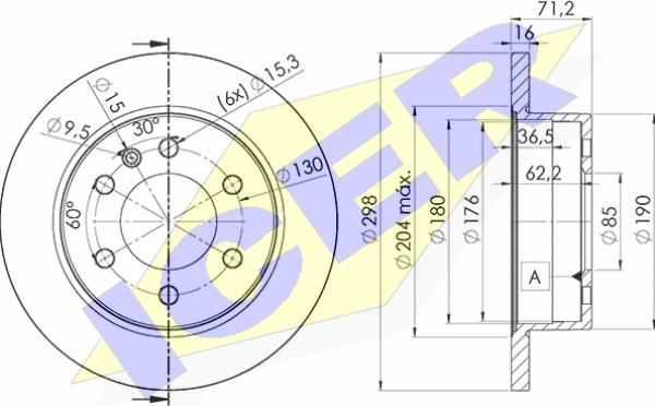 Icer 78BD0191-2 - Гальмівний диск autodetail.com.ua