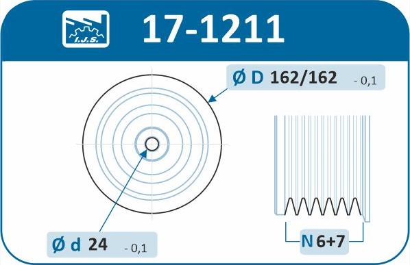 IJS GROUP 17-1211 - Шків, колінчатий вал autodetail.com.ua