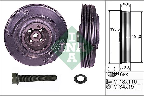INA 544 0002 20 - Шків, колінчатий вал autodetail.com.ua