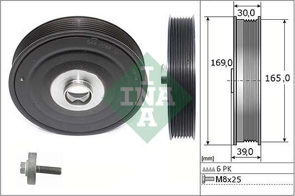 INA 544 0088 20 - Шків, колінчатий вал autodetail.com.ua