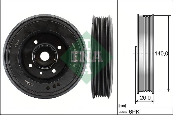 INA 544 0158 10 - Шків, колінчатий вал autodetail.com.ua