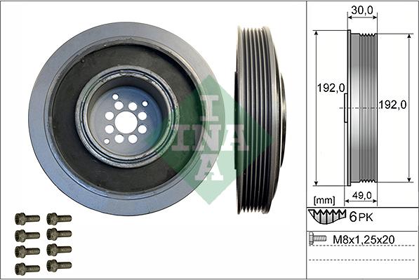 INA 544 0102 20 - Шків, колінчатий вал autodetail.com.ua