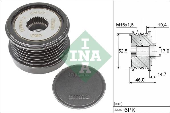 INA 535 0373 10 - Шків, генератор autodetail.com.ua