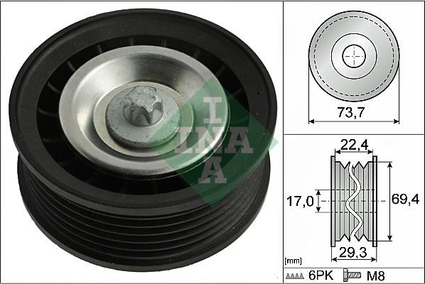 INA 532 0784 10 - Відвідний/напрямний ролик, поліклиновий ремінь autodetail.com.ua