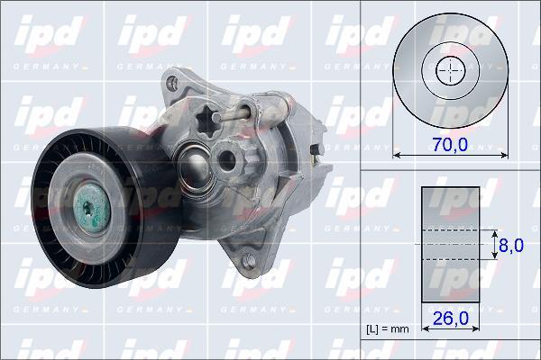 IPD 15-3912 - Натяжний пристрій, клиновий ремінь autodetail.com.ua