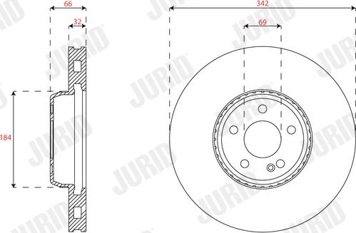 Jurid 563465JC-1 - Гальмівний диск autodetail.com.ua