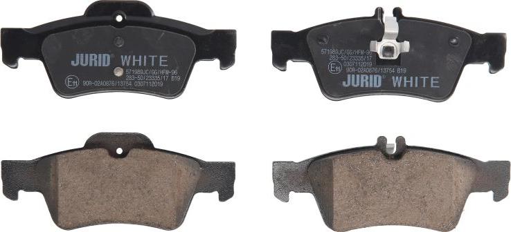 Jurid 571989JC - Комплект гальмівних накладок, дискове гальмо autodetail.com.ua