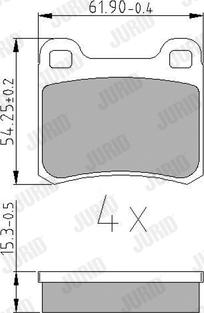 Jurid 571344J - Комплект гальмівних накладок, дискове гальмо autodetail.com.ua