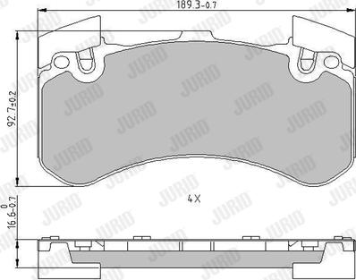 Jurid 573649J - Комплект гальмівних накладок, дискове гальмо autodetail.com.ua