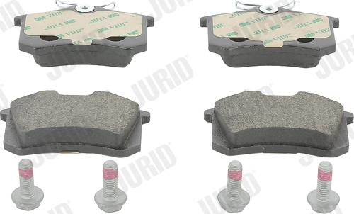 Jurid 573005J - Комплект гальмівних накладок, дискове гальмо autodetail.com.ua