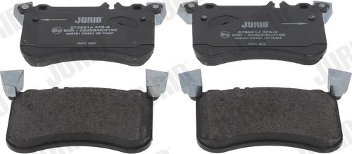 Jurid 573851J - Комплект гальмівних накладок, дискове гальмо autodetail.com.ua