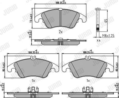 Jurid 573291J - Комплект гальмівних накладок, дискове гальмо autodetail.com.ua