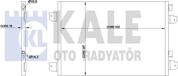 KALE OTO RADYATÖR 342830 - Конденсатор, система кондиціонування повітря autodetail.com.ua