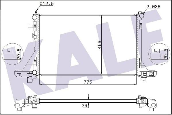 KALE OTO RADYATÖR 347260 - Радіатор, система охолодження двигуна autodetail.com.ua