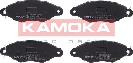 Kamoka JQ1013206 - Комплект гальмівних накладок, дискове гальмо autodetail.com.ua