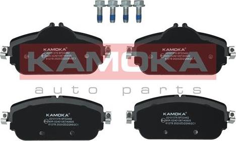 Kamoka JQ101376 - Комплект гальмівних накладок, дискове гальмо autodetail.com.ua