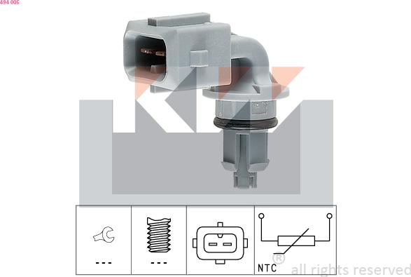 KW 494 005 - Датчик, температура вхідного повітря autodetail.com.ua