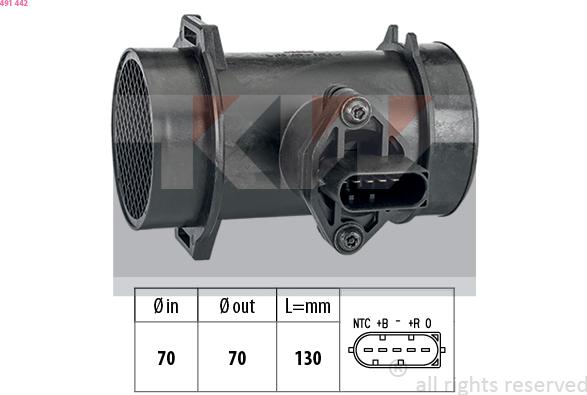 KW 491 442 - Витратомір повітря autodetail.com.ua