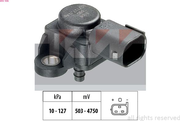 KW 493 106 - Датчик тиску повітря, регулювання висоти autodetail.com.ua