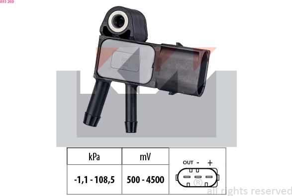 KW 493 269 - Датчик тиску повітря, регулювання висоти autodetail.com.ua