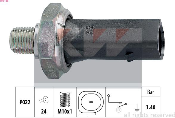KW 500 135 - Датчик, тиск оливи autodetail.com.ua