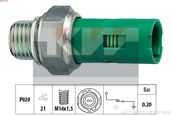 KW 500 131 - Датчик, тиск оливи autodetail.com.ua